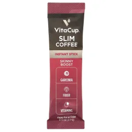 VitaCup, Растворимый кофе Slim, средней обжарки, 10 стиков на одну порцию, 3,7 г (0,13 унции)