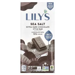 Lily's Sweets, темный шоколад, с морской солью, 70% какао, 80 г (2,8 унции)