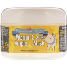 Elizavecca, Milky Piggy, маска для лица с витамином С 21% разогревающая, 100 г (3,53 унции)