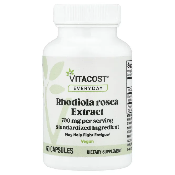 Vitacost, Everyday, экстракт родиолы розовой, 60 капсул (350 мг в капсуле)