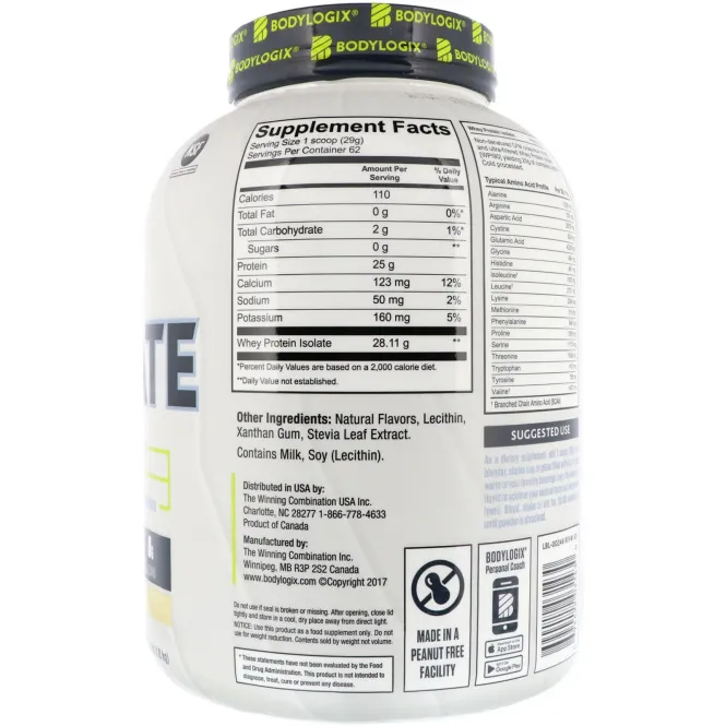 Bodylogix, Натуральный изолят, Стручки ванили, 4 фунта (1,8 кг)