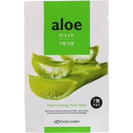 Botanic Farm, Natural Energy Mask Sheet, Aloe Mask, 1 Mask, 20 ml