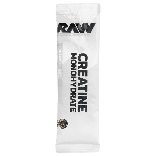 Raw Nutrition, Essentials, моногидрат креатина, без добавок, 30 пакетиков по 5,1 г (0,18 унции)