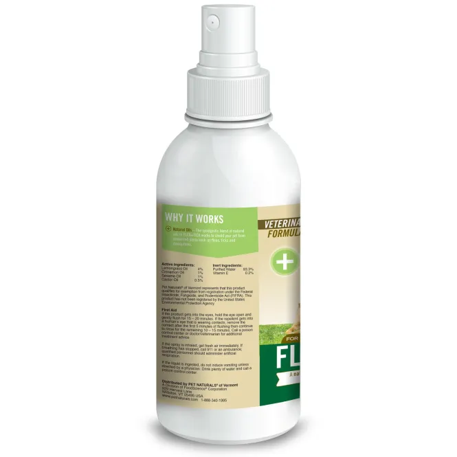 Pet Naturals of Vermont, Спрей от блох и клещей, для собак и кошек любых размеров, 8 унц. (236 мл)
