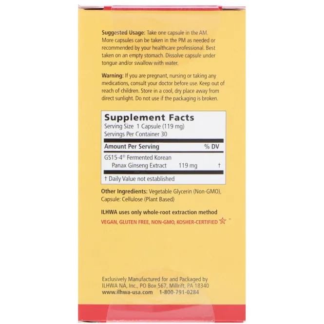 Ilhwa, GINST 15, женьшень 21 века, 30 мягких капсул
