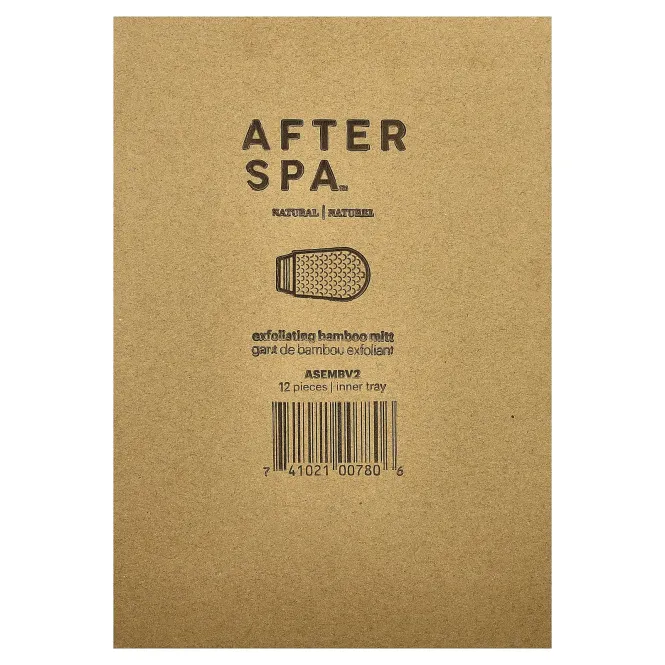 AfterSpa, отшелушивающая бамбуковая варежка, 12 шт.