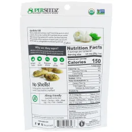 SuperSeedz, Тыквенные семечки для ценителей, Органические, Чеснок и укроп, 4 унции (113 г)