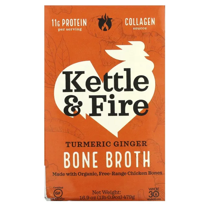 Kettle & Fire, Bone Broth, куркума и имбирь, 479 г (16,9 унции)
