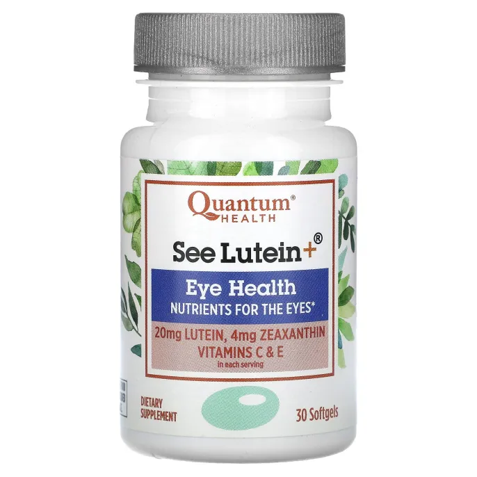 Quantum Health, See Lutein+, здоровье глаз, 30 мягких таблеток