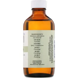 Aura Cacia, 100% чистое эфирное масло чайного дерева, 4 жидкие унции (118 мл)