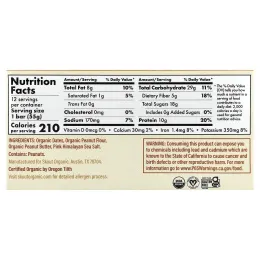 Skout Organic, протеиновый батончик, арахисовая паста, 12 батончиков по 55 г (1,9 унции)