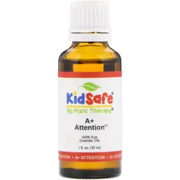 Plant Therapy, KidSafe, 100% чистые эфирные масла, A+ Attention, 1 ж. унц. (30 мл)