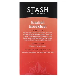 Stash Tea, Черный чай, английский завтрак, 20 чайных пакетиков, 40 г (1,4 унции)