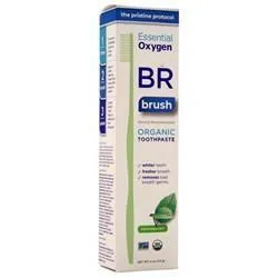 Essential Oxygen, BR Organic зубная паста с мятой 4 унции