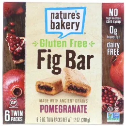 Nature's Bakery, Безглютеновый батончик из инжира, гранат, 6 двойных упаковок, по 2 унц. каждый