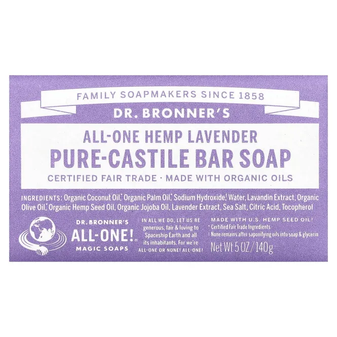 Dr. Bronner's, Чистое Кастильское мыло Лаванда 5 унций