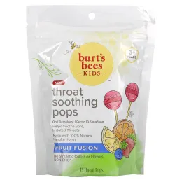 Burt's Bees, Дети, успокаивающие леденцы, от 3 лет, Fruit Fusion, 15 леденцов