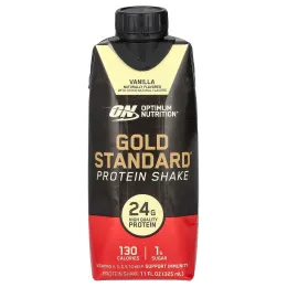 Optimum Nutrition, протеиновый коктейль Gold Standard, со вкусом ванили, 4 упаковки по 325 мл (11 жидк. унций)