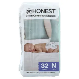 The Honest Company, Clean Conscious Diapers® для новорожденных, <10 фунтов, превыше всего, 32 подгузника