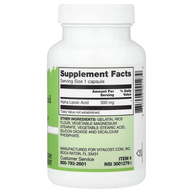 Vitacost, Alpha Lipoic Acid, 300 mg, 120 Capsules