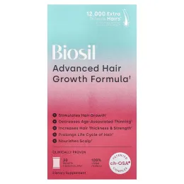 Biosil, улучшенное средство для роста волос, 30 пакетиков