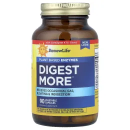Renew Life, DigestMore™, ферменты, 90 вегетарианских капсул