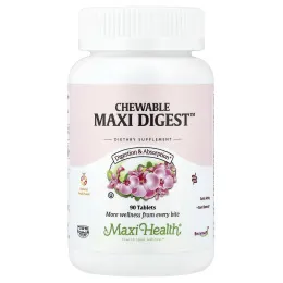 Maxi Health, жевательные таблетки Maxi Digest™, натуральные фрукты, 90 таблеток