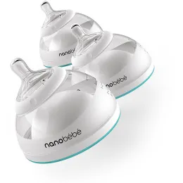 Nanobebe, Переходная бутылочка, этап 2, серая, упаковка из 3 шт. по 8 жидк. унц (240 мл)