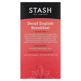 Stash Tea, черный чай, английский завтрак без кофеина, 18 чайных пакетиков, 36 г (1,2 унции)