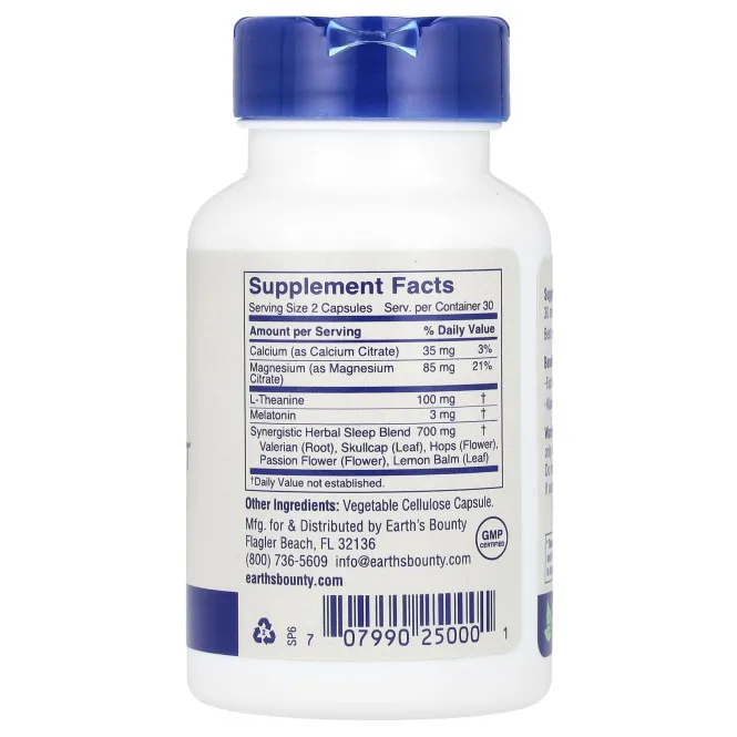 Earth's Bounty, Совершенный сон, 60 вегетарианских капсул