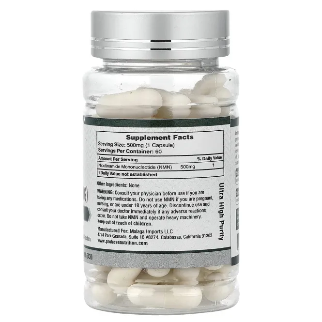 Probase Nutrition, NMN, 500 мг, 60 капсул