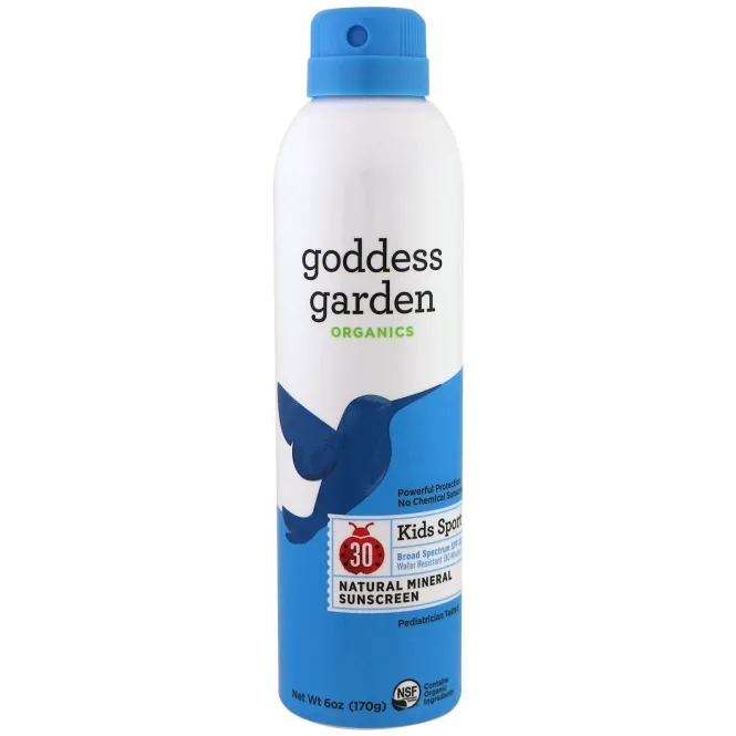 Goddess Garden, Органический натуральный солнцезащитный крем, Kids Sport, спрей, SPF 30, 6 унций (170 г)