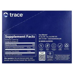 Trace, Порошок глицината магния, ягодный лимонад, 30 пакетиков по 3 г (0,11 унции)