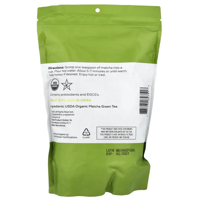 Matcha DNA, органический порошок матча, 453 г (16 унций)