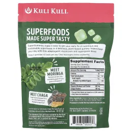Kuli Kuli, Super Gummies, моринга и адаптогенная чага, ягодное ассорти, 60 жевательных мармеладок