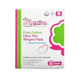 Maxim Hygiene Products, Pure Cotton, Ultra Thin Winged Pads, Super, 8 Pads