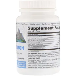 Advanced Orthomolecular Research AOR, Ортомолекулярное железо, 60 вегетарианских капсул