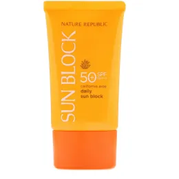Nature Republic, Солнцезащитный крем для ежедневного использования, калифорнийское алоэ, SPF 50 PA++++, 1,92 жидких унции (57 мл)
