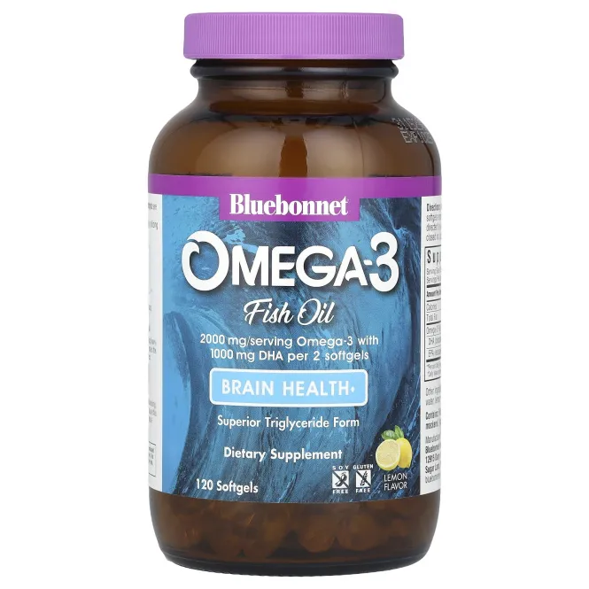 Bluebonnet Nutrition, Натуральный состав для мозга с омега-3, 120 мягких капсул