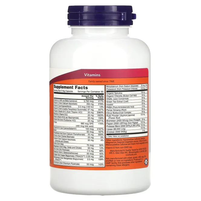 Now Foods EcoGreen мультивитамин - без железа 180 вег капсул