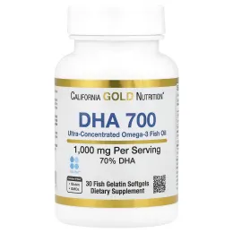 California Gold Nutrition, DHA 700, рыбий жир, ультраконцентрированный, 1000 мг, 30 капсул из рыбьего желатина