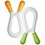 Zoli, Bunny, Dual Nub Teethers, Orange & Green, +6mo, 2 Pieces