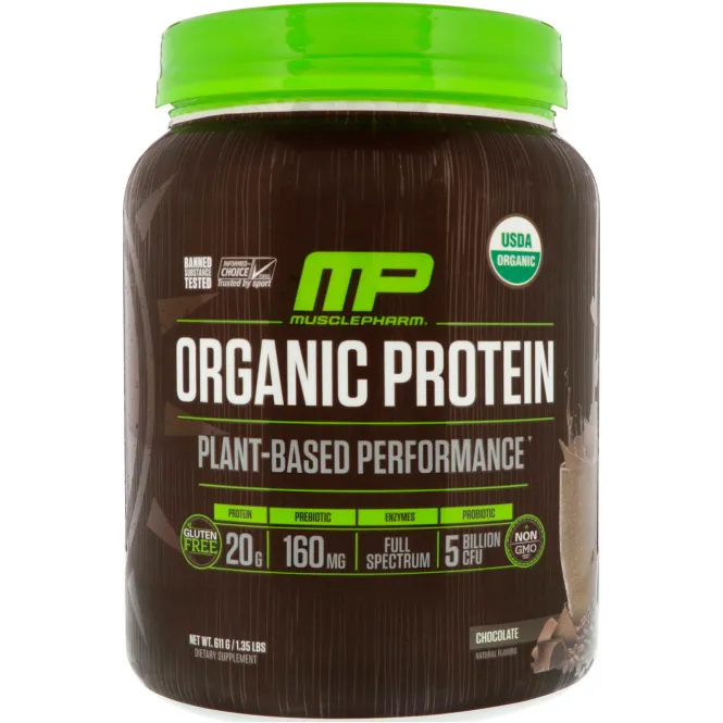 MusclePharm, Органический протеин, на основе растительных компонентов, шоколад, 1,35 ф. (611 г)