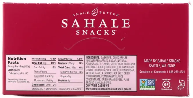 Sahale Snacks, Глазированные орехи, кешью с гранатом + ваниль, 9 пачек по 1,5 унции (42,5 г)