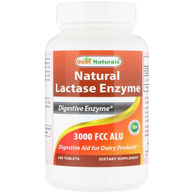Best Naturals, Natural Lactase Enzyme, 3000 FCC ALU, 180 Tablets