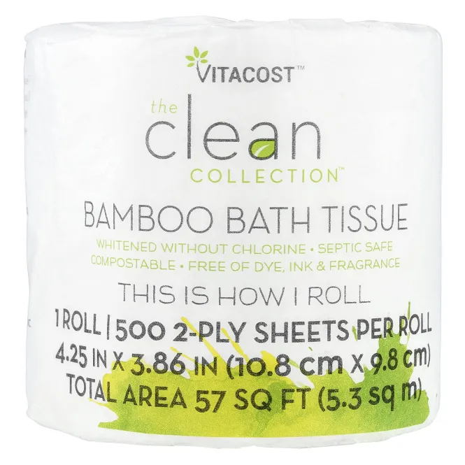 Vitacost, The Clean Collection™, Bamboo Bath Tissue, 1 Roll