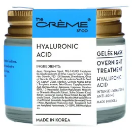 The Creme Shop, Гиалуроновая кислота, ночная гелевая косметическая маска, 70 мл (2,36 унции)