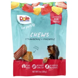 Dole for Pets, жевательные таблетки с клубникой и ананасом, 200 г (7 унций)