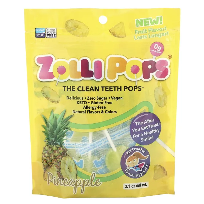 Zollipops, The Clean Teeth Pops, ананас, 3,1 унции