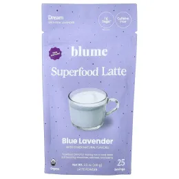 Blume, латте с суперфудами, голубая лаванда, без кофеина, 100 г (3,5 унции)